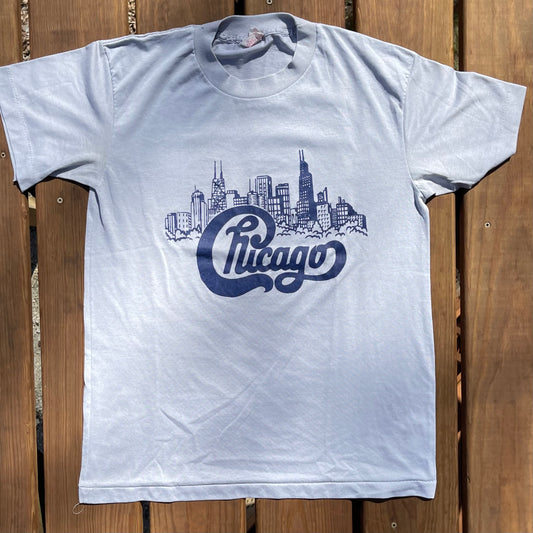 Camiseta del horizonte de Chicago de los años 80 - L