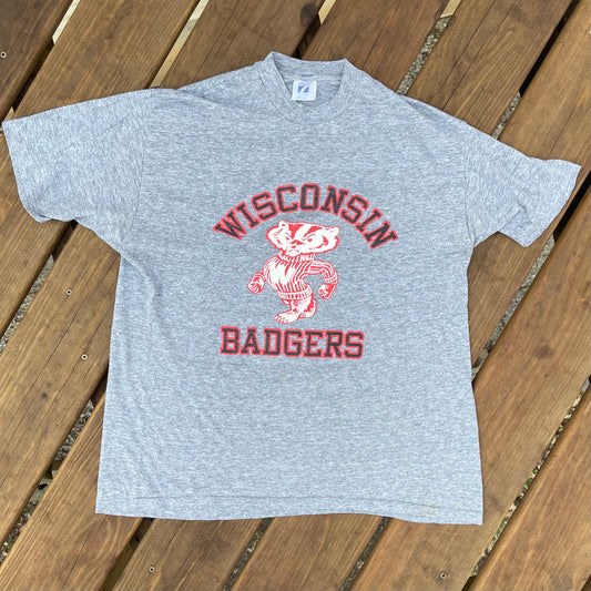 Camiseta de los tejones de Wisconsin de los años 80 - L