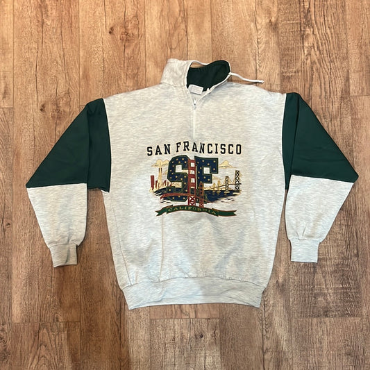 90's San Francisco Quarter Zip Sweatshirt - 21” x 26.5”