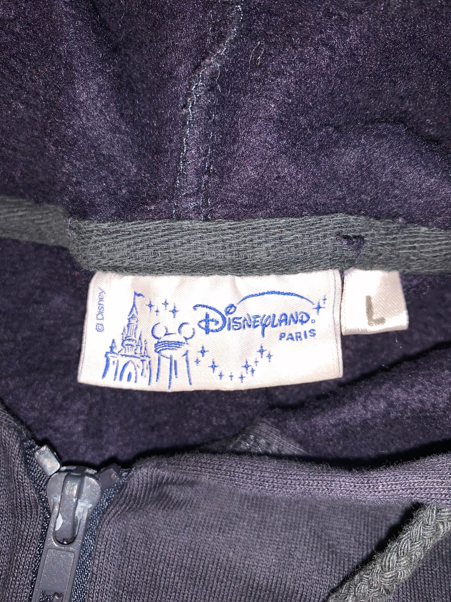 Sudadera con capucha y cremallera Disneyland Paris de los años 90 - Grande - 23" x 25"