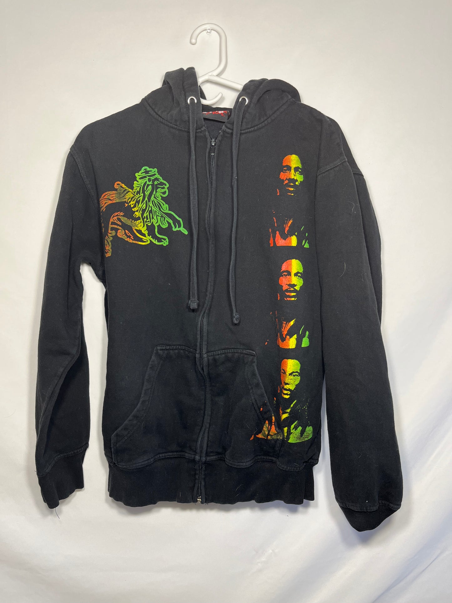 Bob Marley Zip Up Sweatshirt - Medium - 21” x 26”