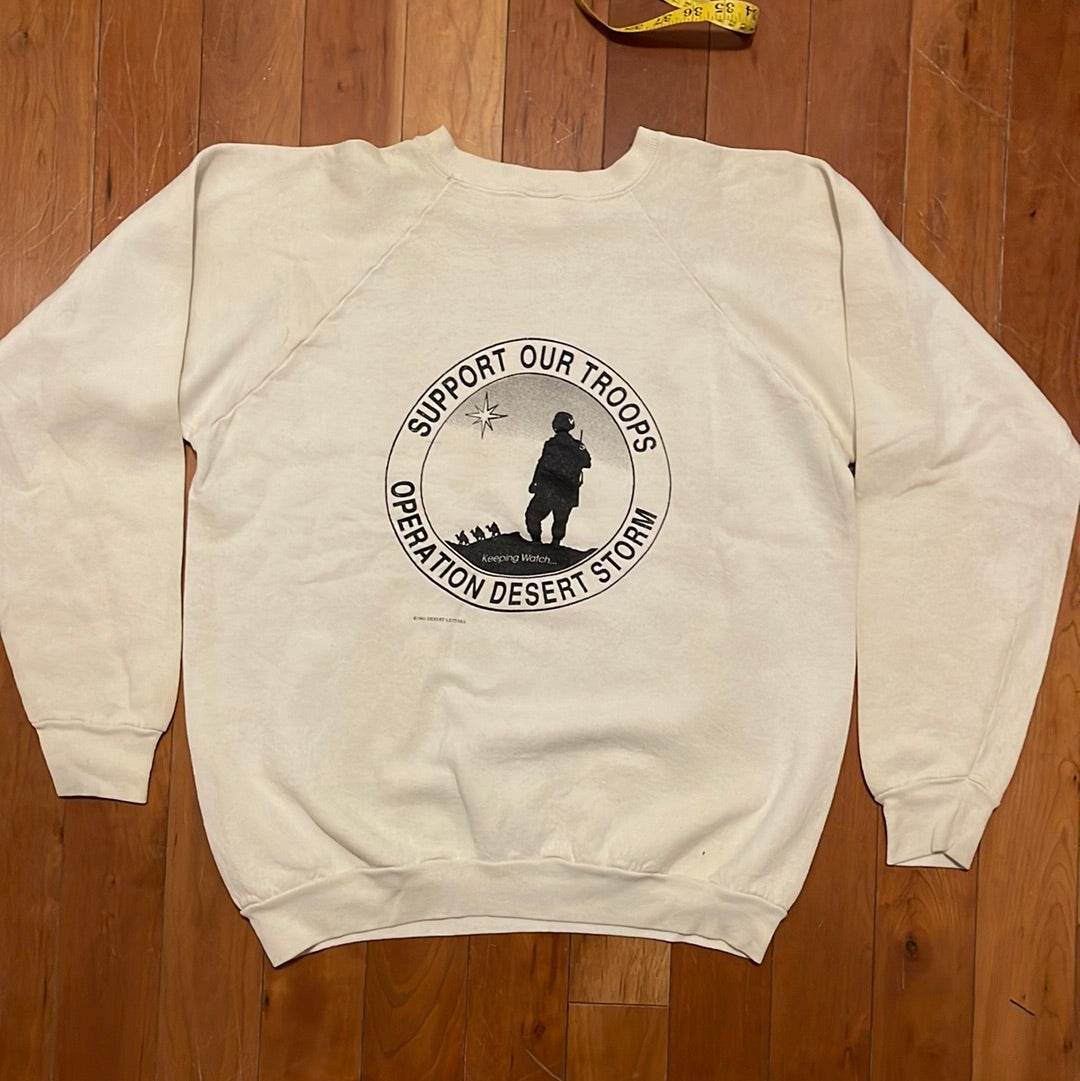 90's Desert Storm Crewneck Sweatshirt - Large - 22" x 24.5"