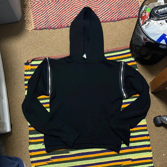 80's Acrylic Zipper Muscle Shirt Sweater - Small - 19" x 22.5"