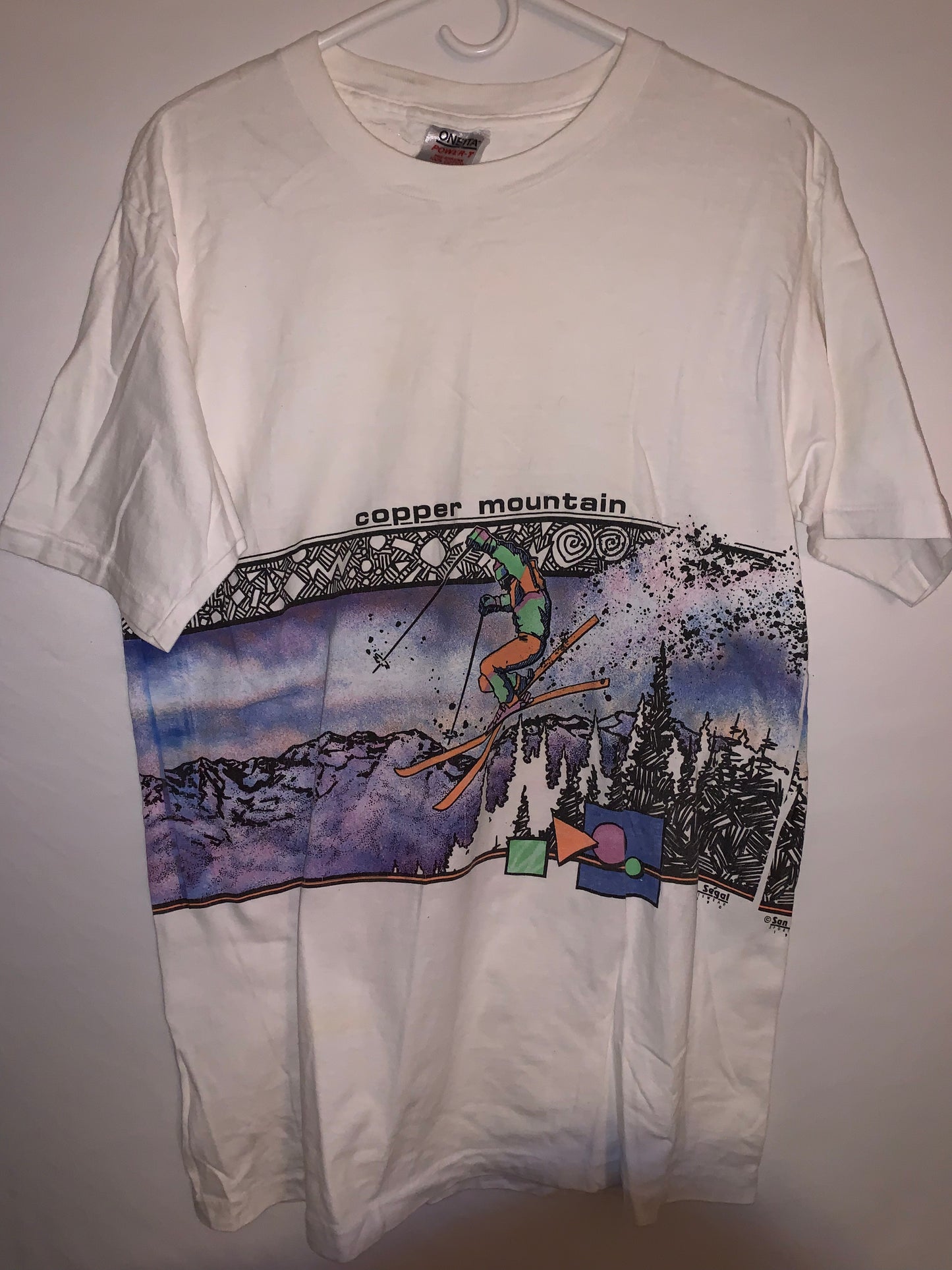 90's Oneita Copper Mountain Wrap Around Tshirt - XSmall - 17” x 30”