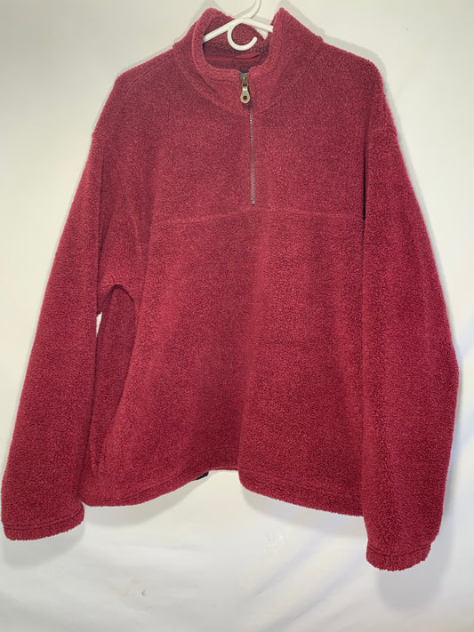 90's Lands End Quarter Zip Fleece - XLarge - 25” x 31”