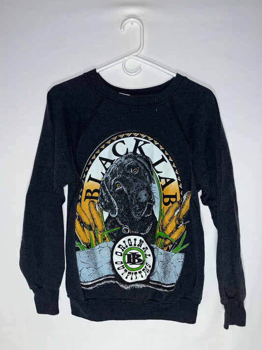 80's Black Lab Crewneck - Small - 18” x 22”