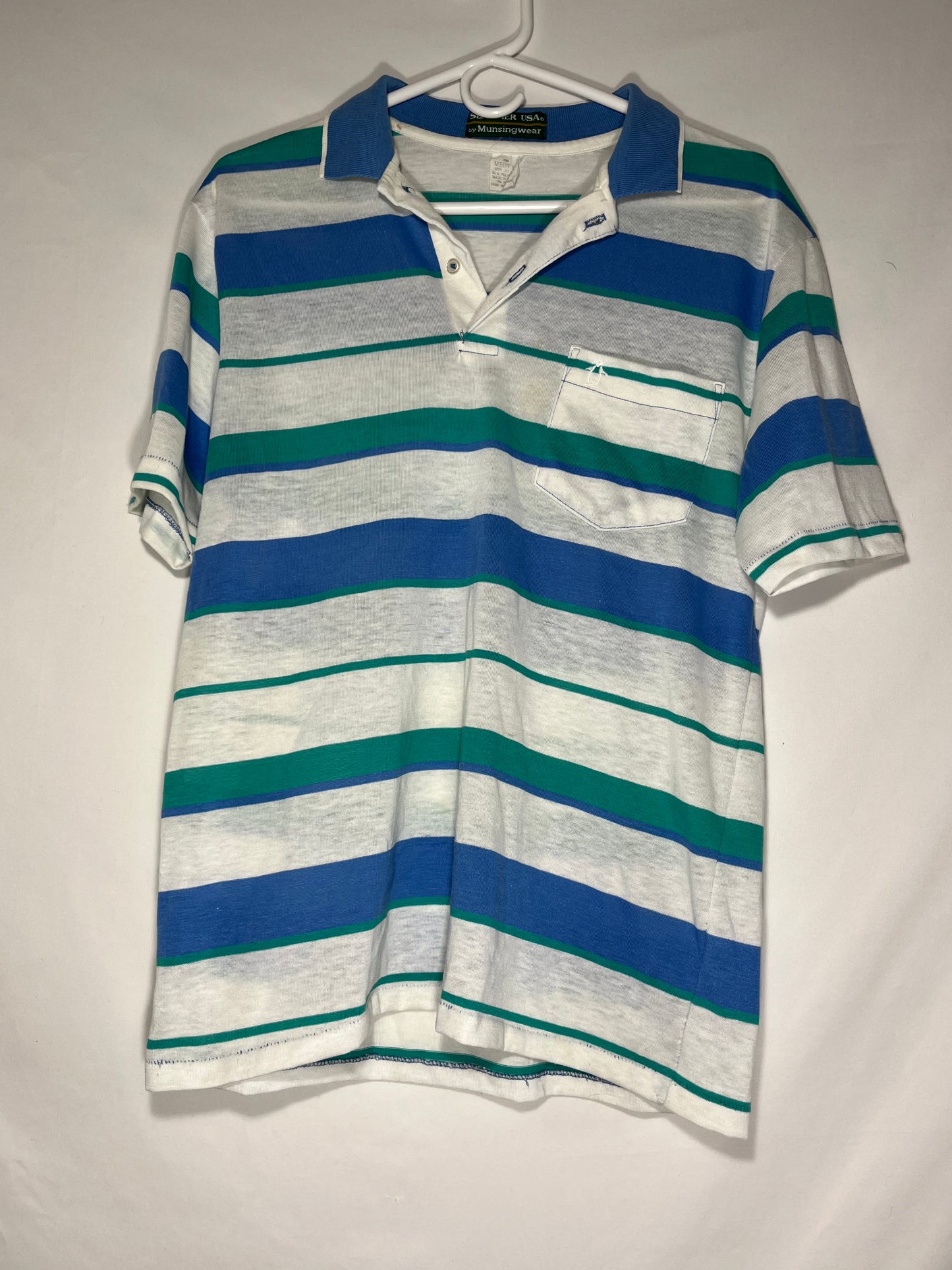 80's Slammer USA Munsingwear Polo Shirt - Small - 18.5” x 27.5”