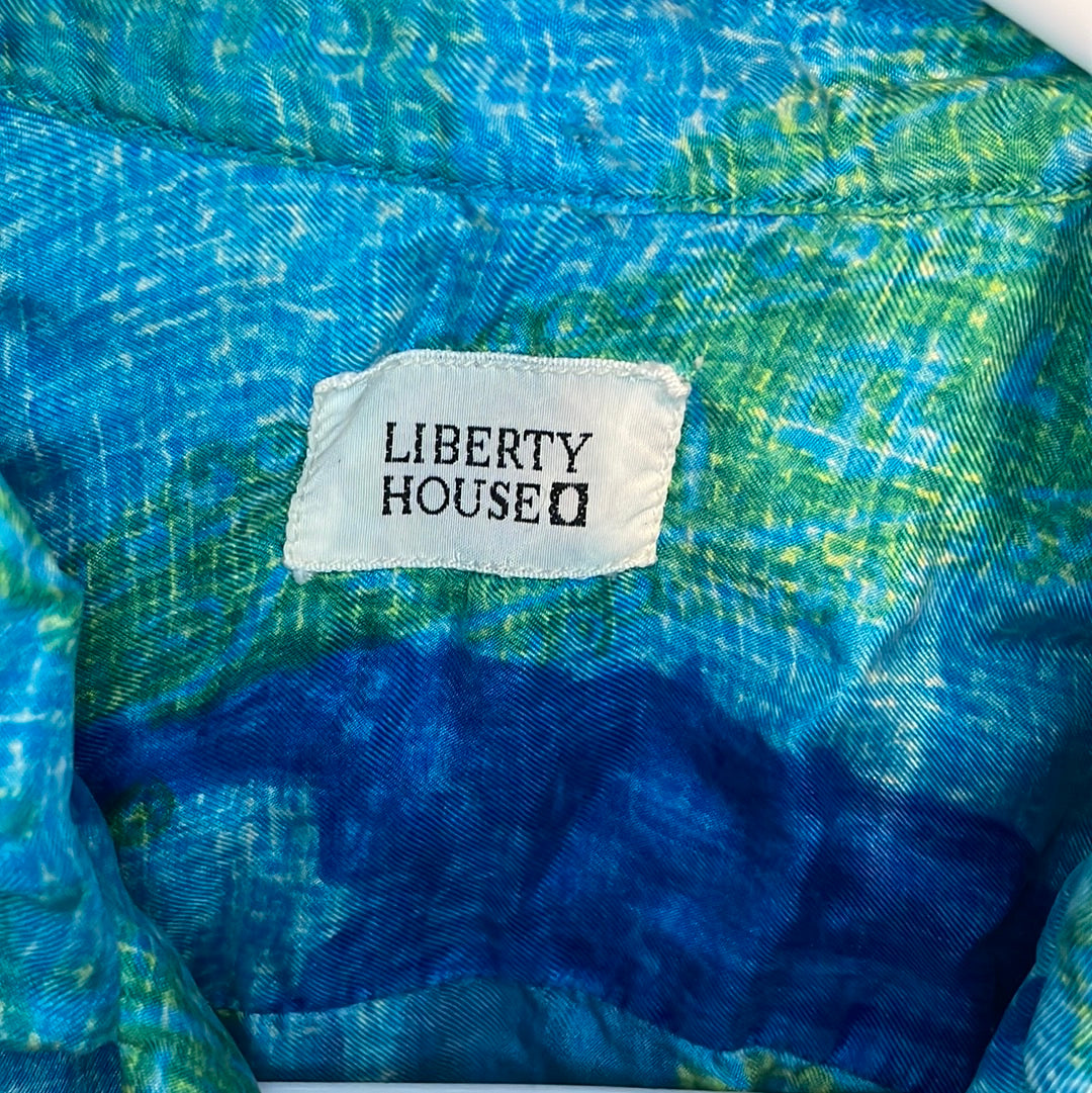 80's Liberty House Loop Collar Hawaiian Shirt - Medium - 20” x 28”