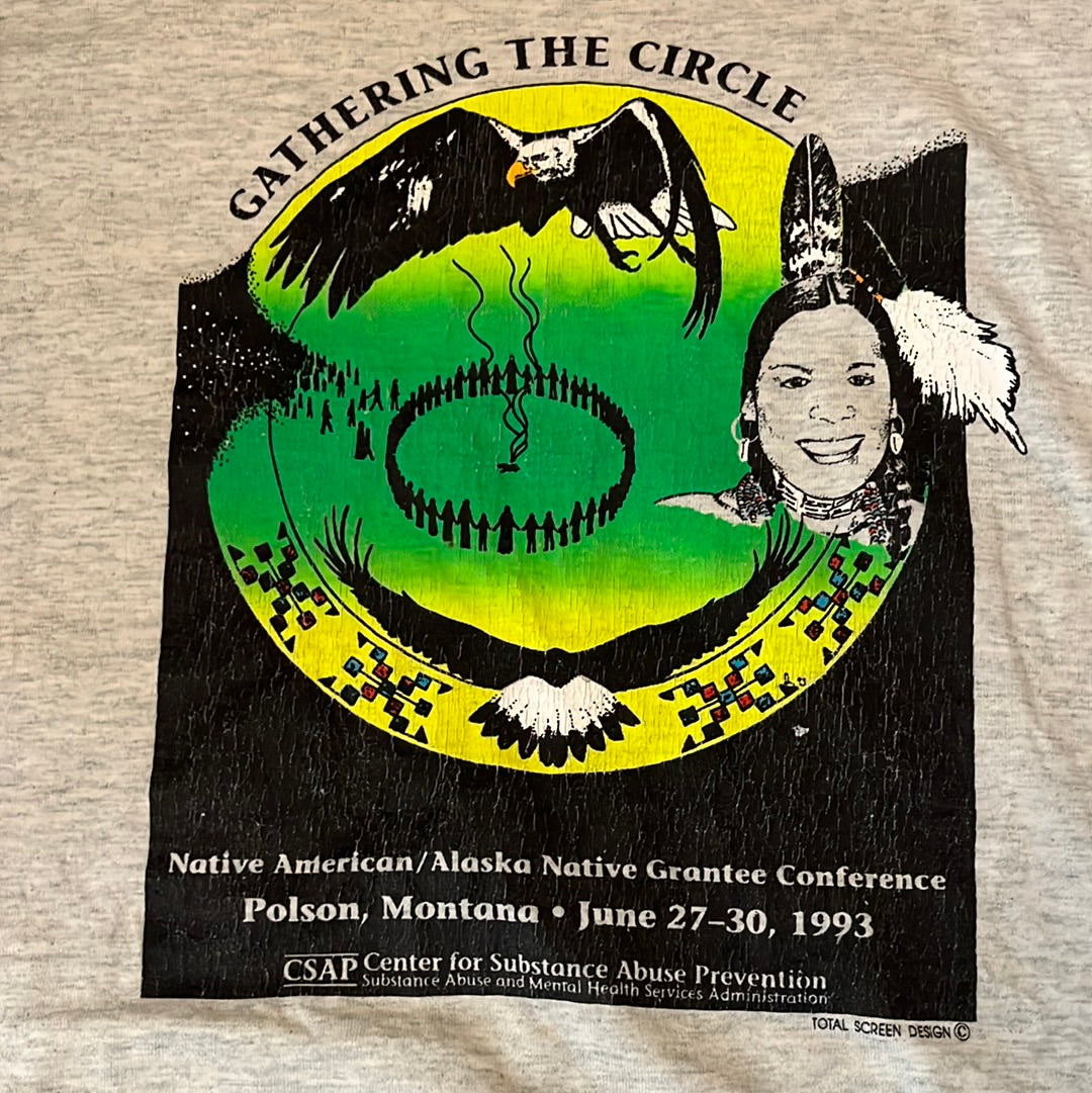 90's FOTL Best Gathering the Circle Native American Tshirt - XLarge - 25” x 31”