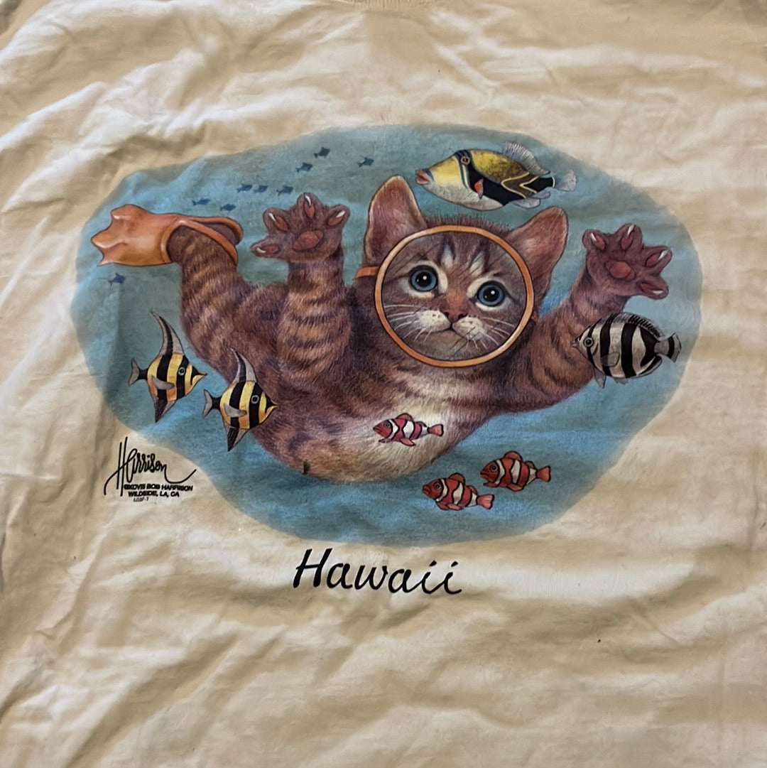 Camiseta de Hawái para nadar con gatos - 22" x 27"