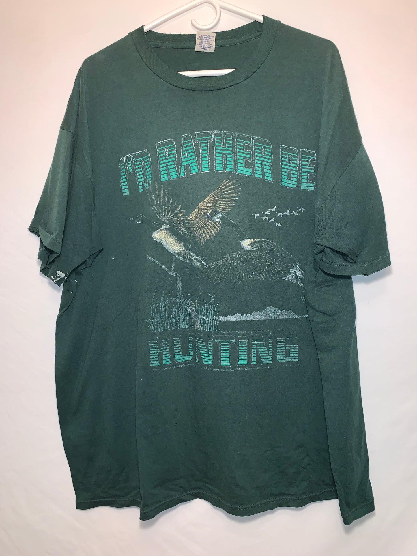 80's Id Rather Be Hunting Tshirt - XLarge - 24” x 30”