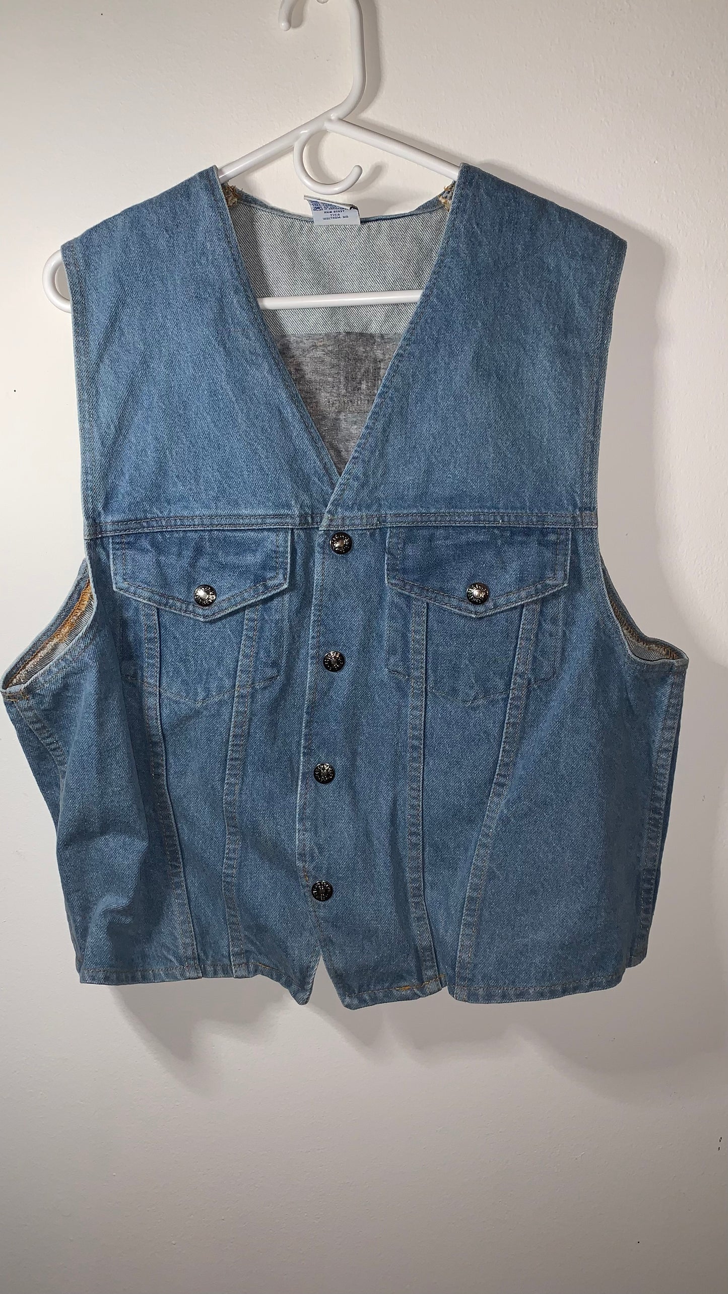 90's Gunnison Coloado Jean Vest - Large - 22.5” x 23”