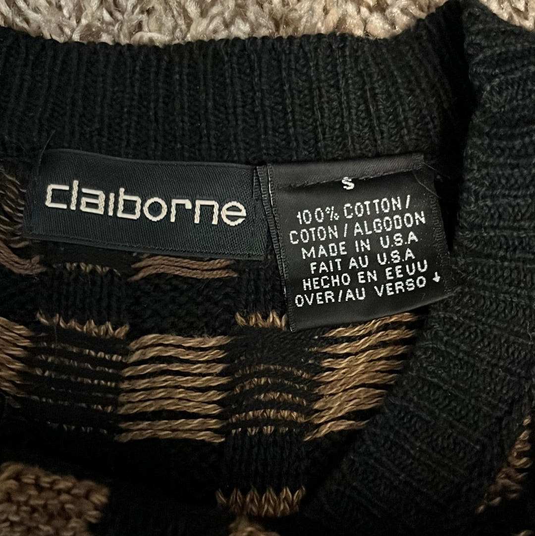 90's Claiborne Cotton Sweater - Medium - 20.5” x 26.5”