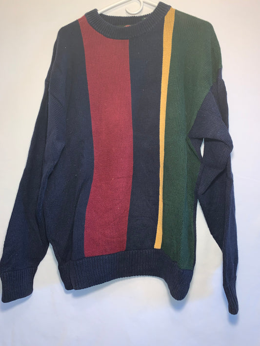 90's Stone Haven Multicolor Ramie Cotton Sweater - Large - 23” x 27”