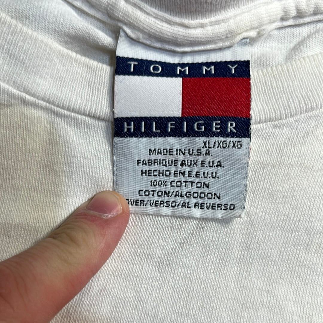 90 年代 Tommy Hilfiger T 恤 - 加大码 - 24 英寸 x 28 英寸