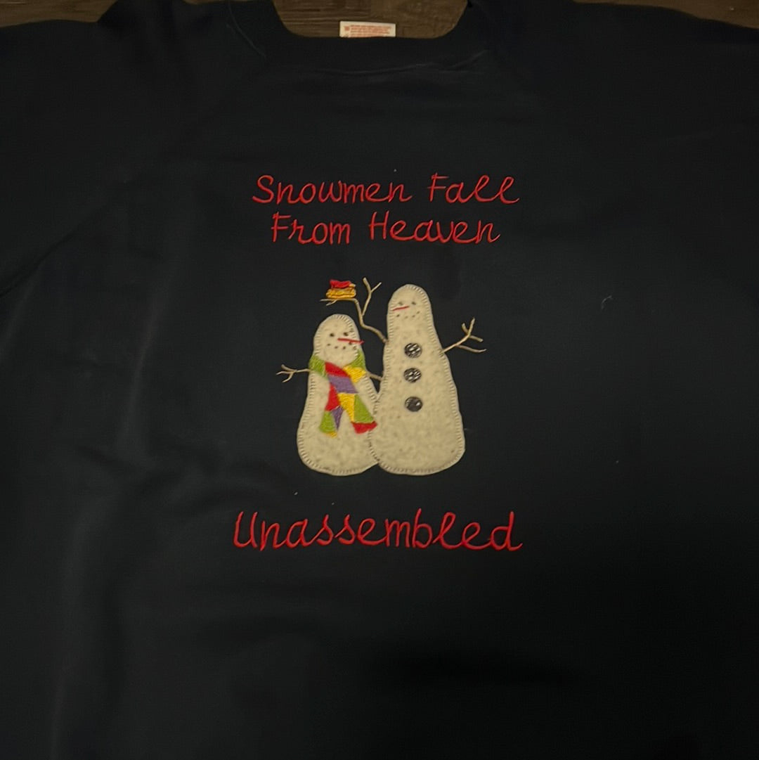 90's Snowmen Fall from Heaven Unassembled Crewneck - 23” x 26”