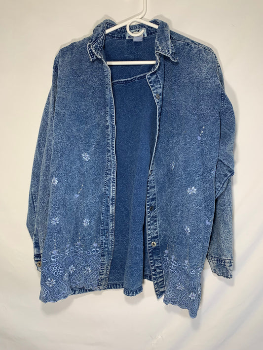 90's CZ Denim Shirt - Large - 22.5” x 30”