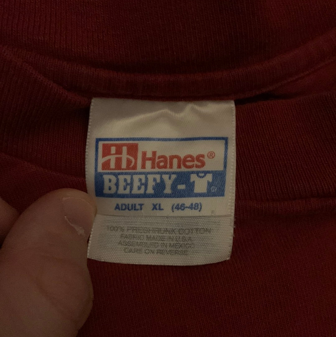 Hanes Beefy Arkansas Longsleeve - Medium - 20.5” x 28”