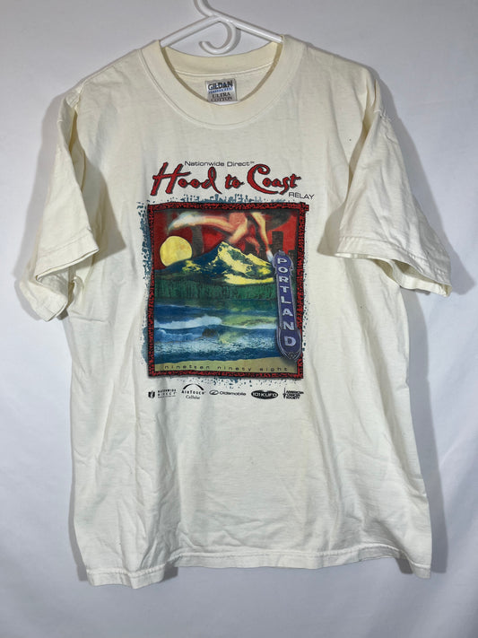 90's Gildan Head to Coast Portland Tshirt - Medium - 20.5” x 27.5”