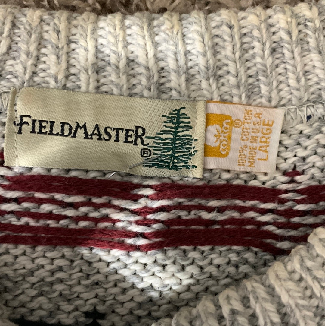 80's Cotton Field Master Sweater - XLarge - 25” x 26.5”