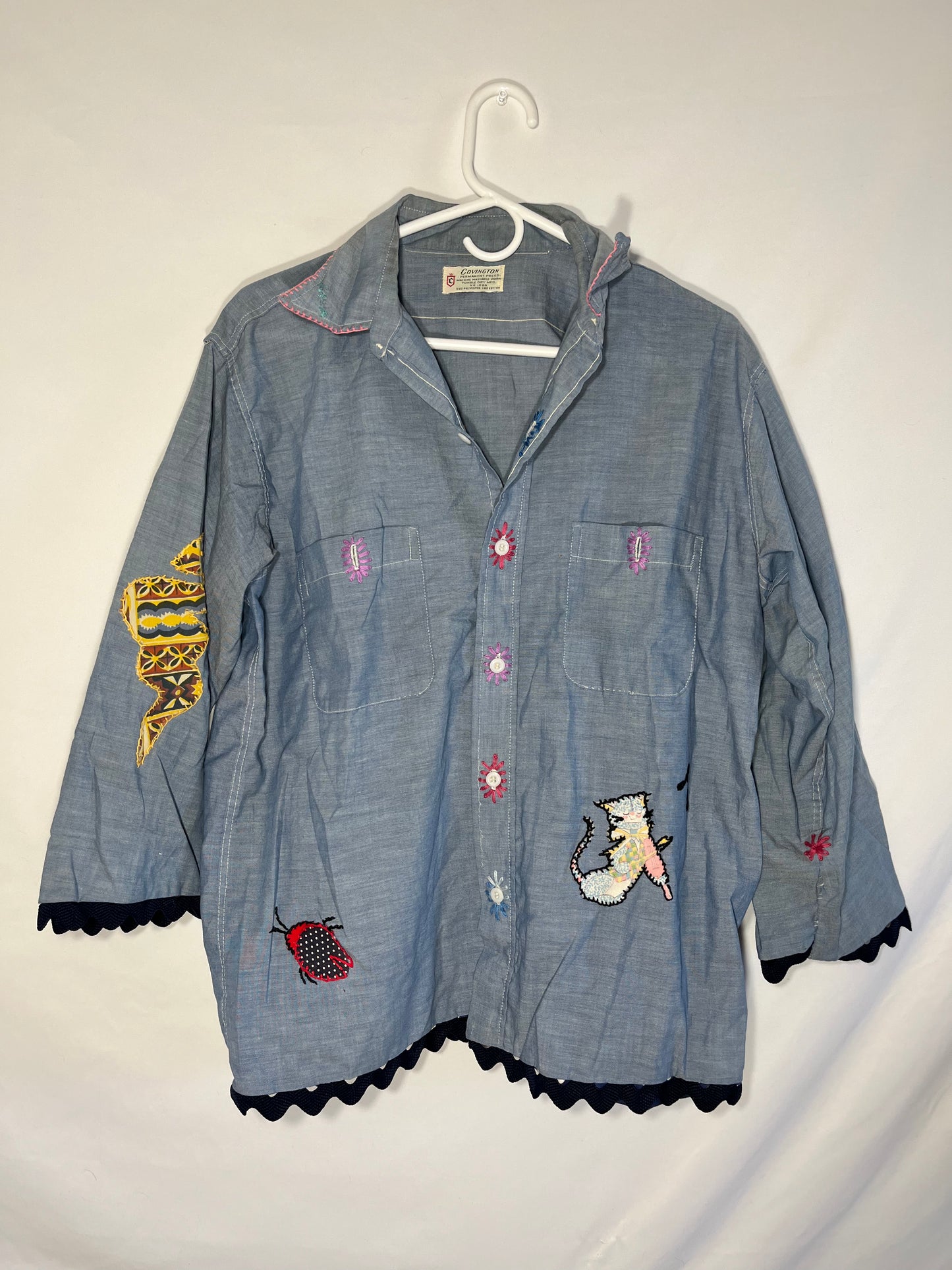 70's Covington Cute Button Up Shirt - Large - 22” x 28”