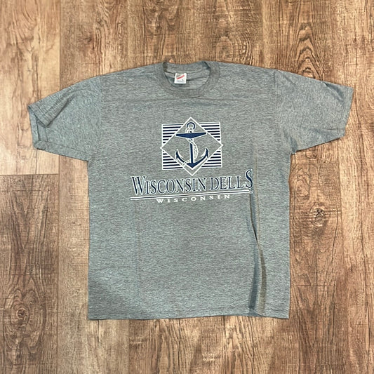 Camiseta de los años 90 Jerzees Wisconsin Dells - Mediana - 21.5" x 27.5"