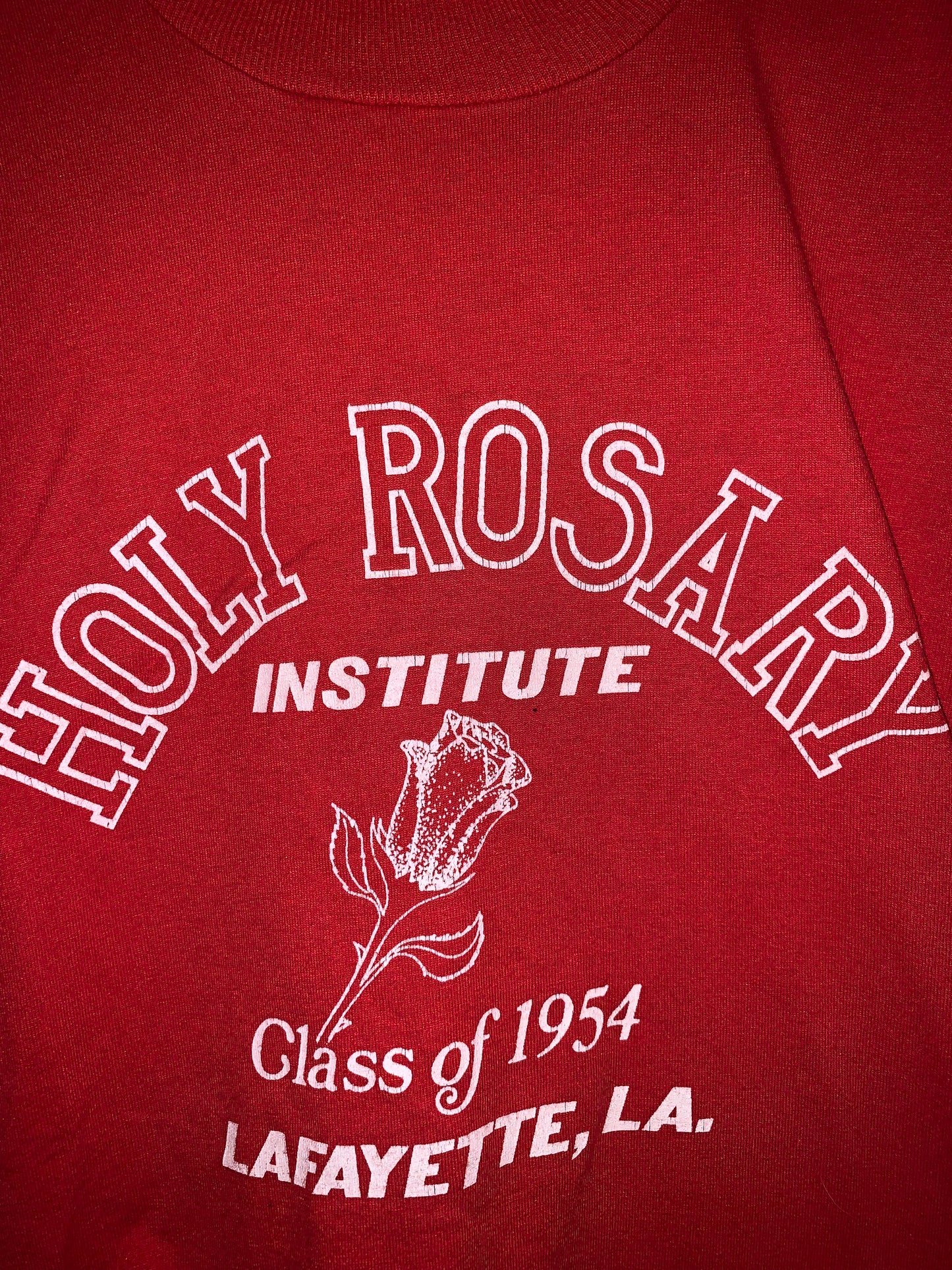 80's Holy Rosary Institute Tshirt - Small - 18.5” x 27.5”