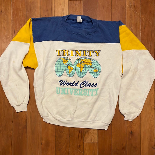 80's Trinity University Crewneck Sweatshirt - Medium - 21.5" x 24"