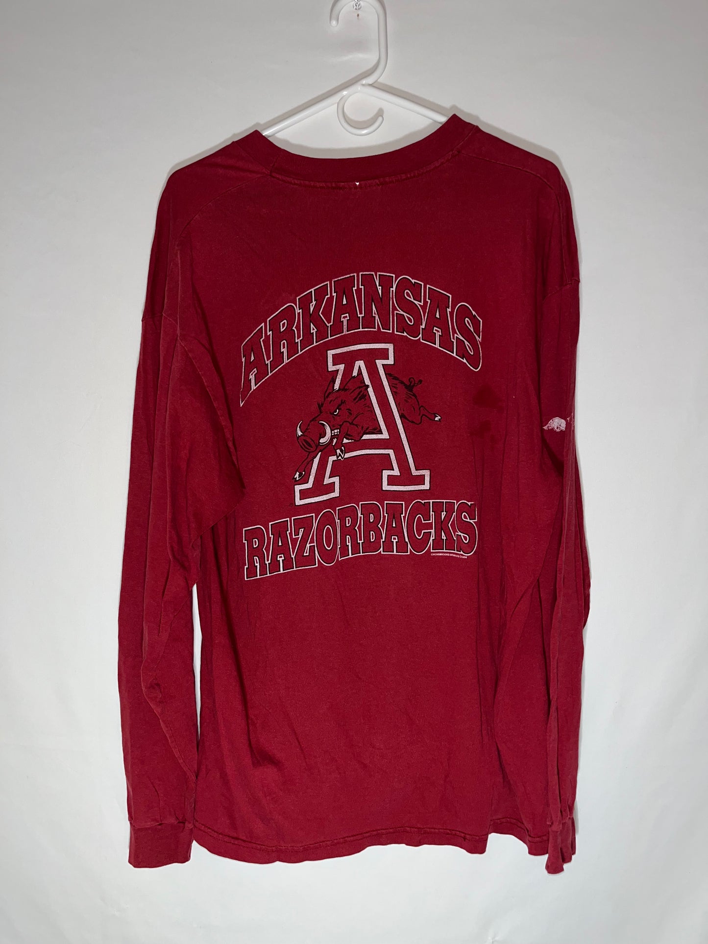 Hanes Beefy Arkansas Longsleeve - Medium - 20.5” x 28”