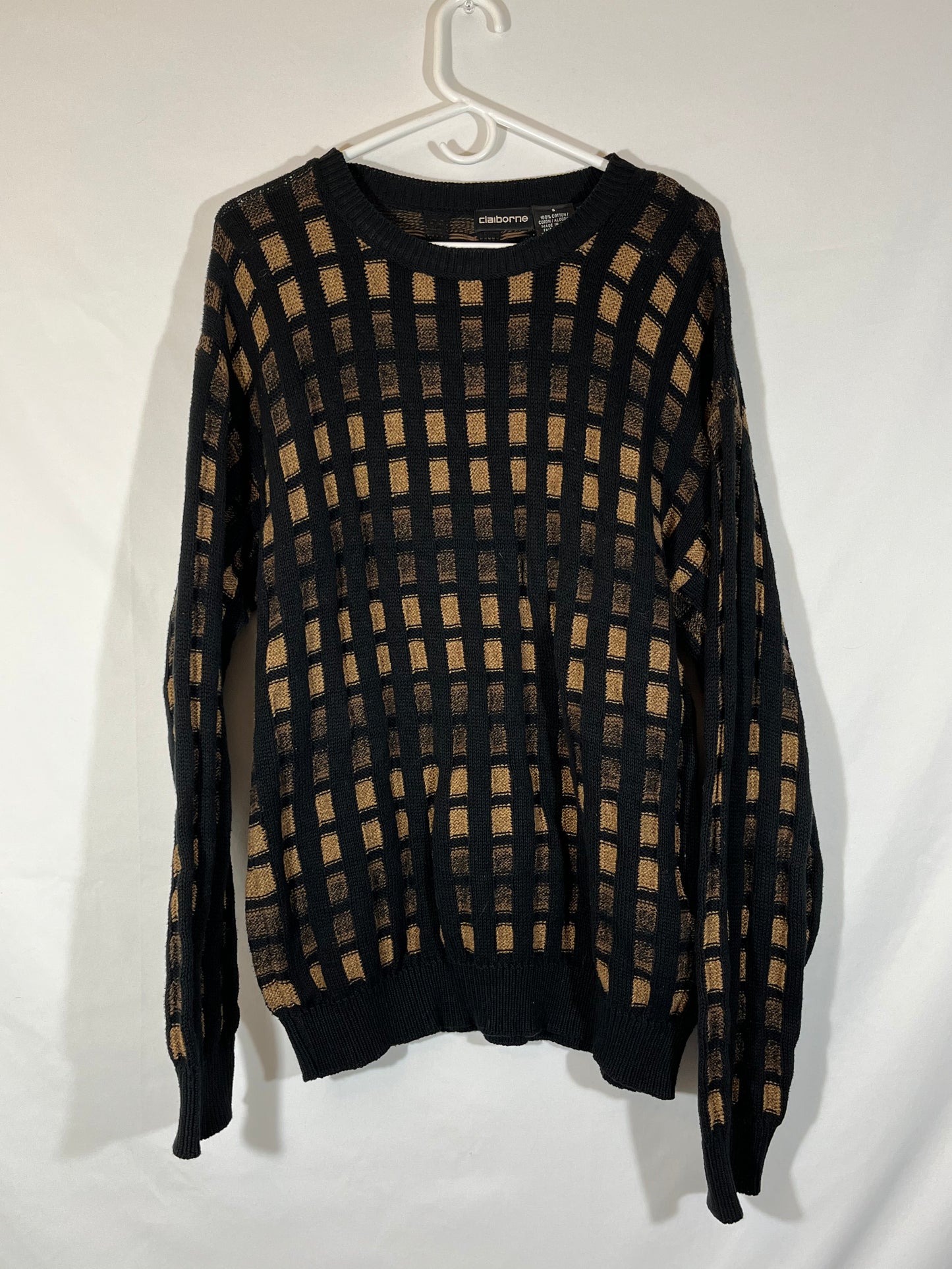 90's Claiborne Cotton Sweater - Medium - 20.5” x 26.5”