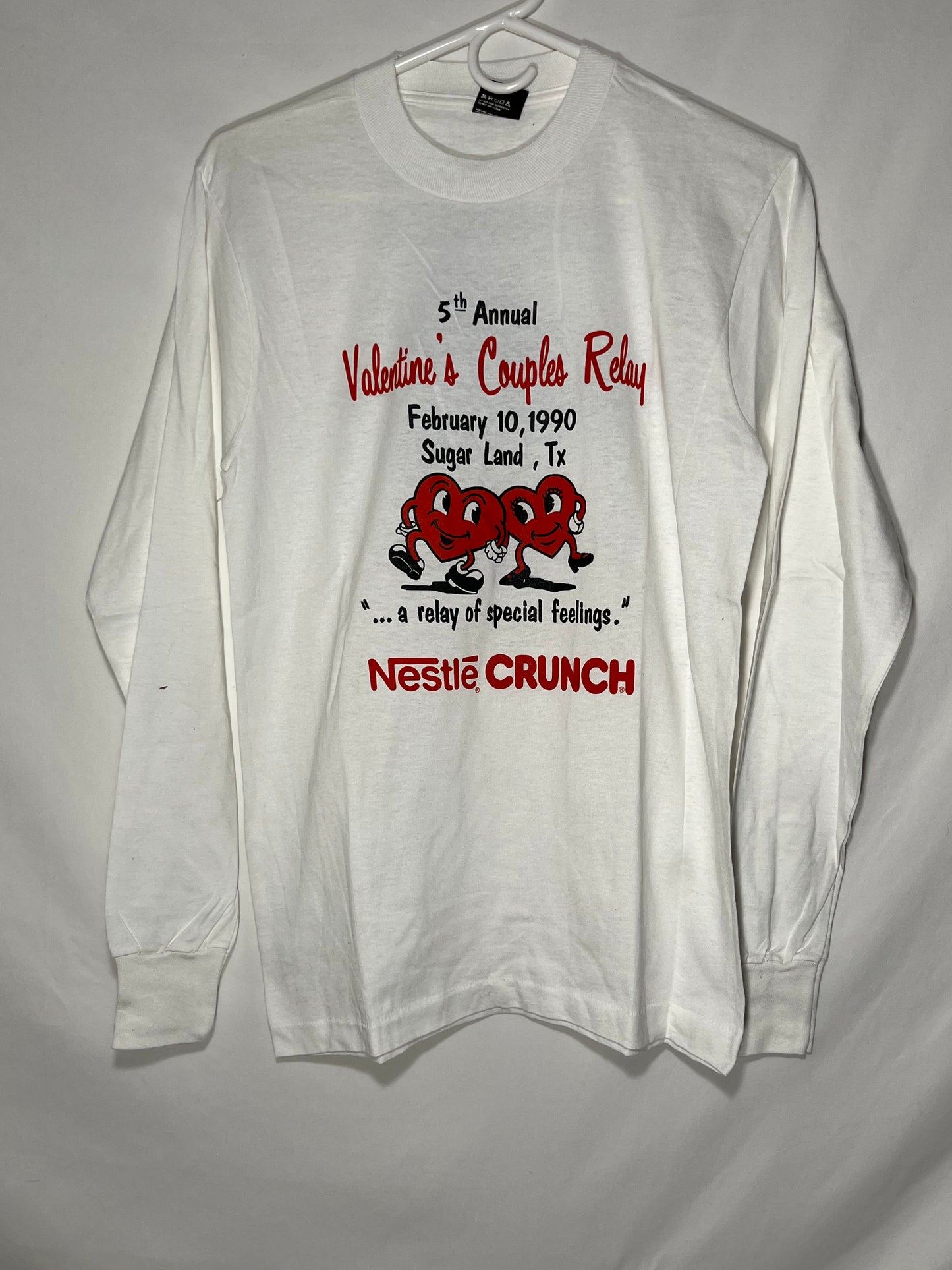 80/90's Screen Stars Best Vday Relay Nestle Crunch Run Tshirt - XSmall - 17.5” x 27.5”