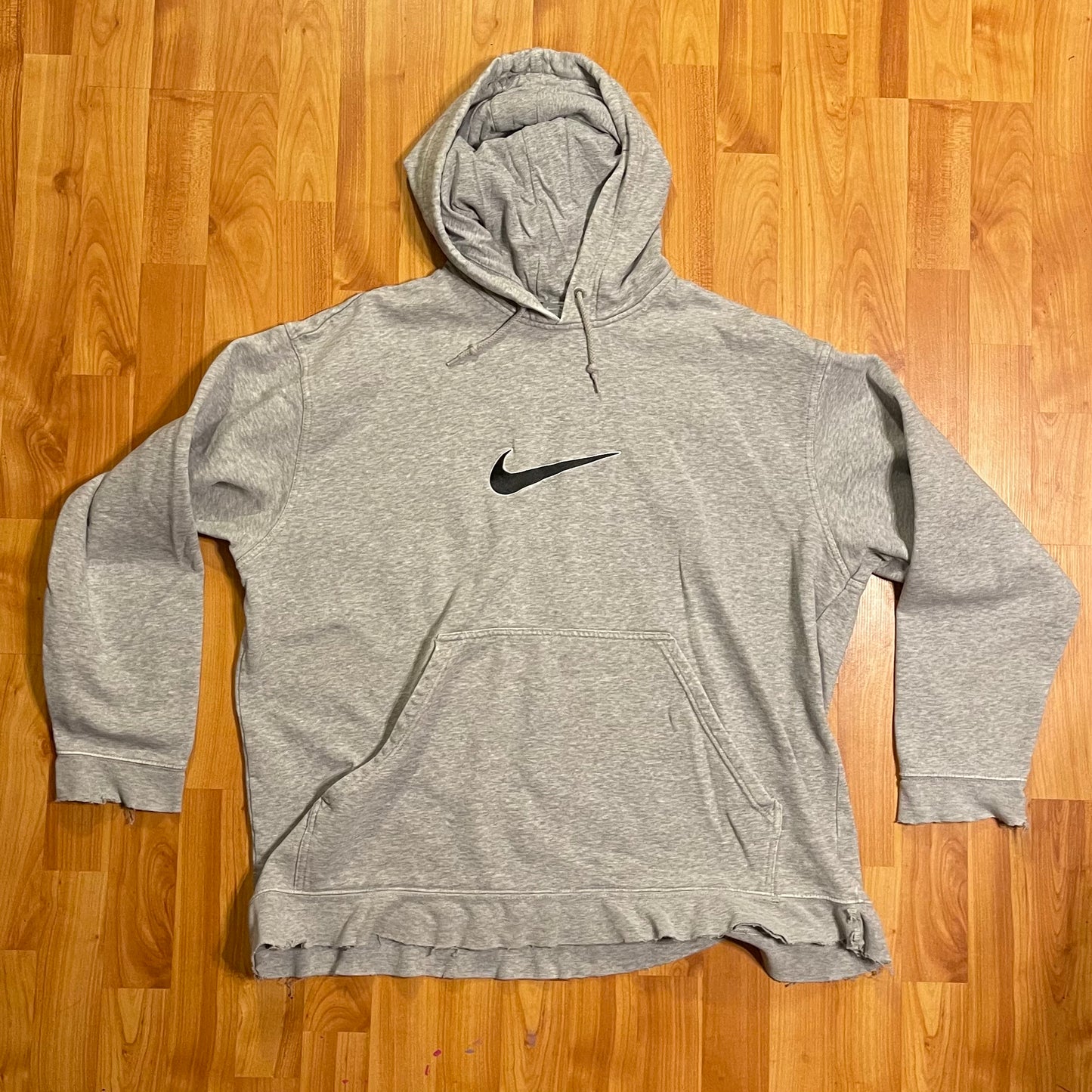 Distressed Nike swoosh Hoodie fits L