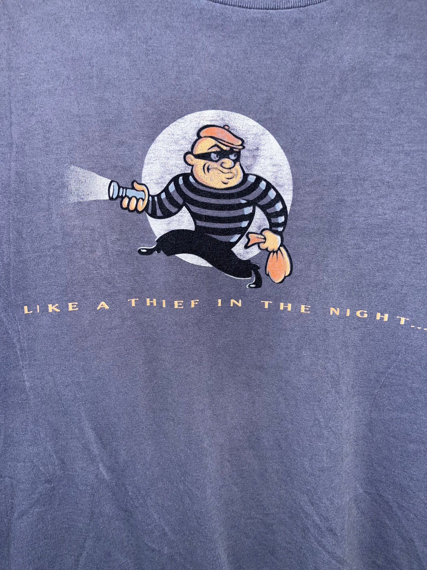 90's TeeJays Like a Thief Tshirt - Medium - 21.5” x 30”