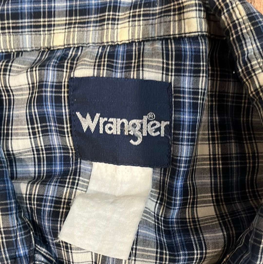 90's Wrangler Pearl Snap - XLarge - 25.5” x 34”