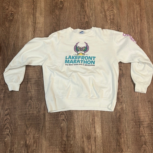 90's Lakefront Marathon Crewneck - L 22” x 23.5”