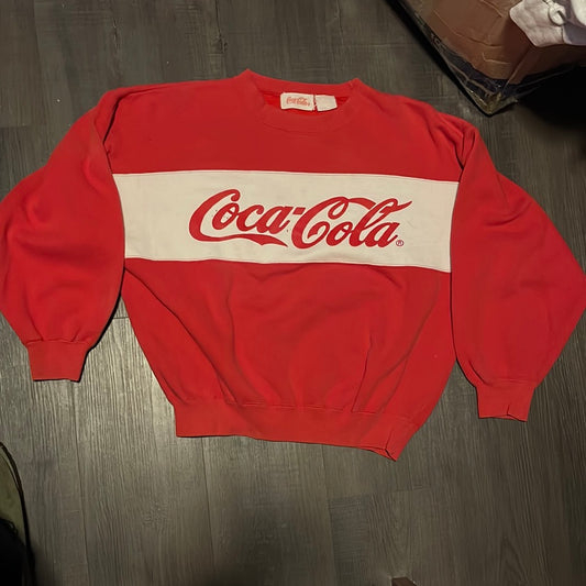 Sudadera con cuello redondo Coca-Cola de los años 80 - 23" x 22"