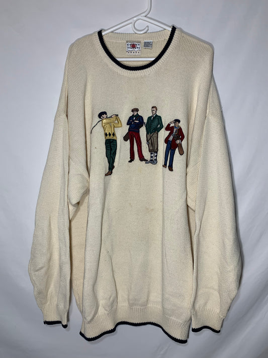 90's Golf Cotton Sweater - XLarge - 27” x 33”