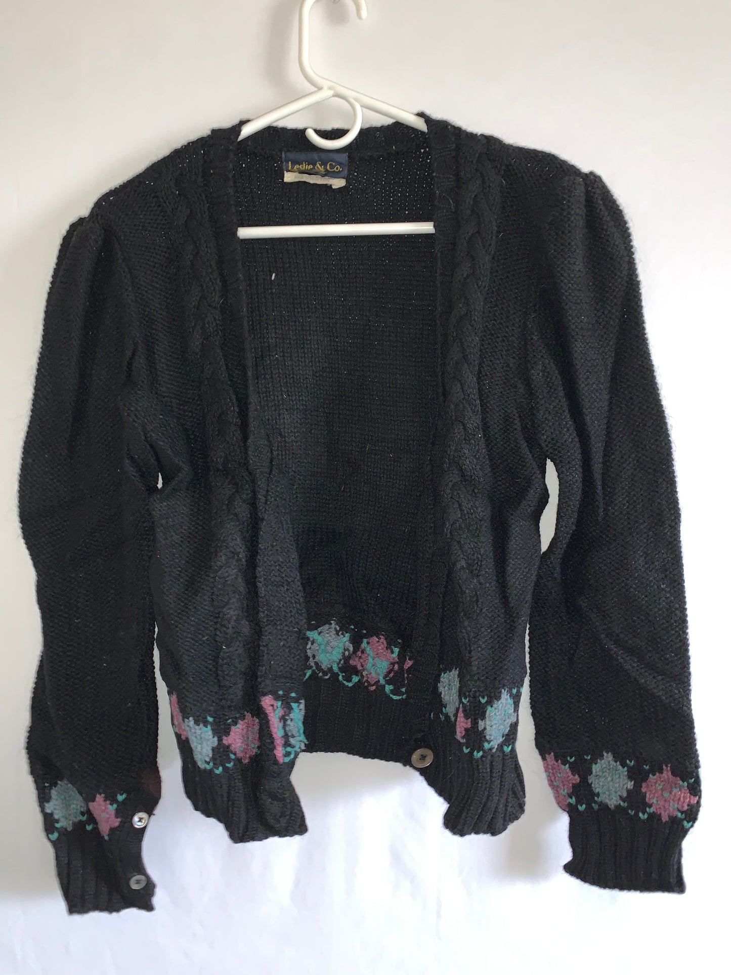 80's Shetland Wool Cardigan - Small - 18” x 21.5”