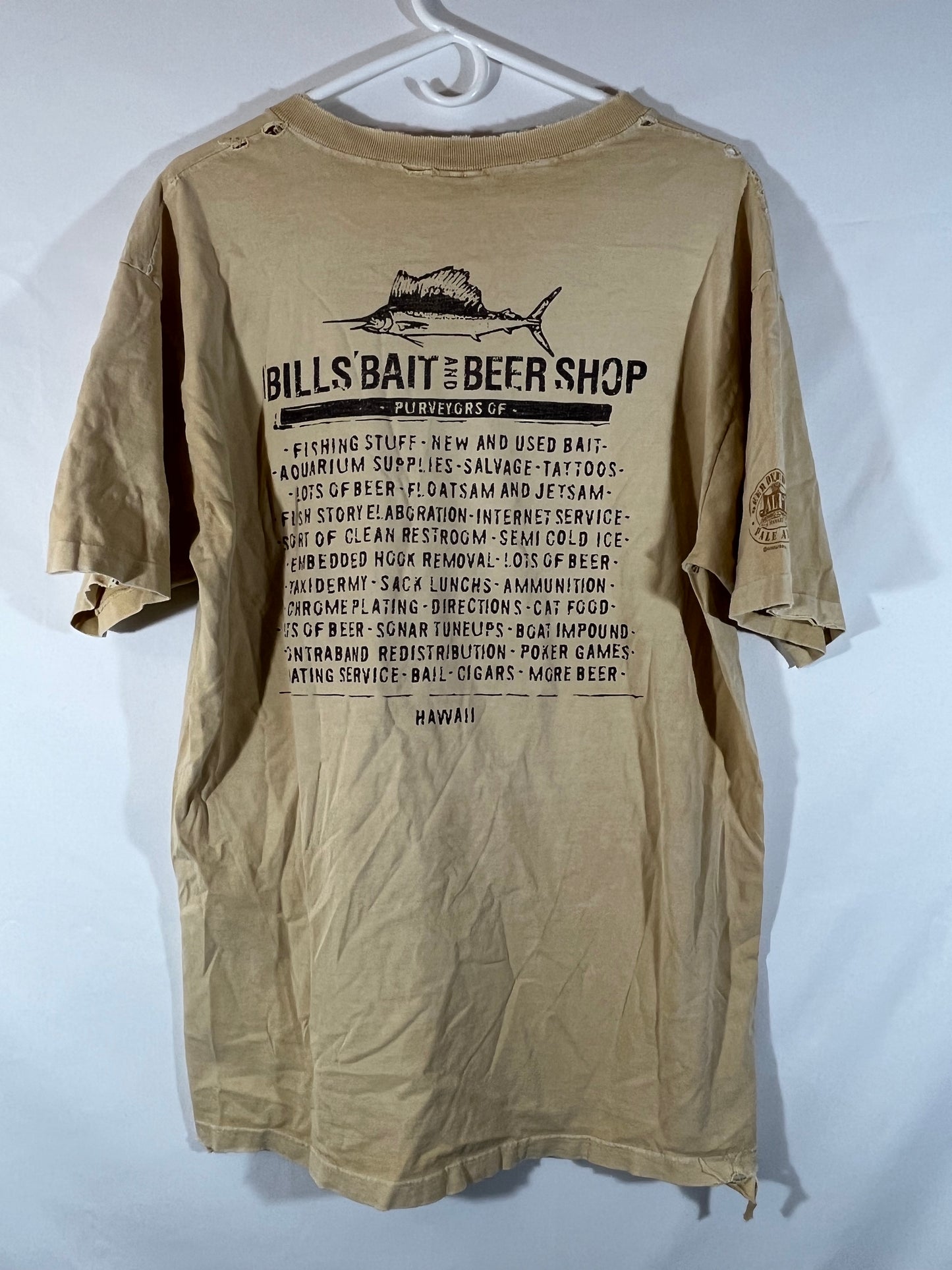 90's Crazy Shirt Bill's Bait Beer Shop - Mediano - 21" x 29"