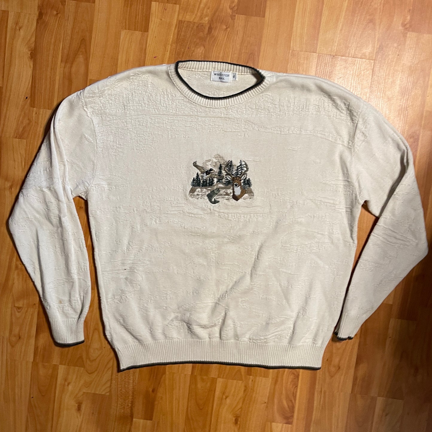 90’s Whitefish Bay Deer Sweater - 28” x 30”