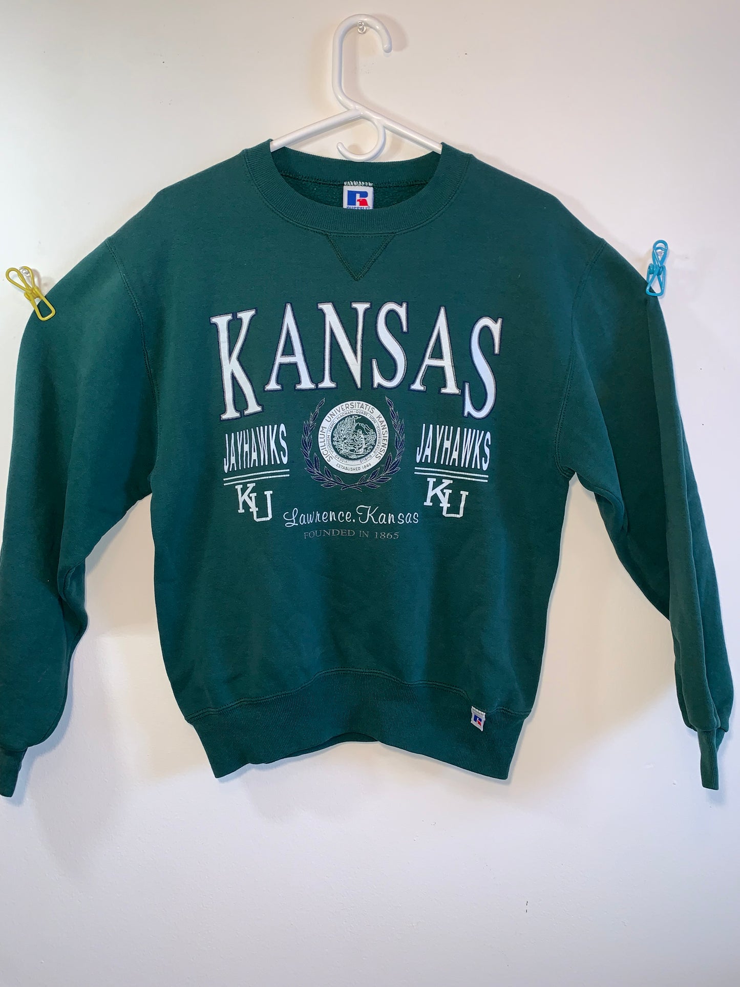 90's Russell Kansas Crewneck - Small - 19.5” x 23.5”