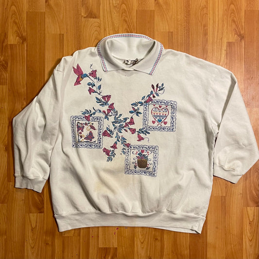 flower sweatshirt fits L