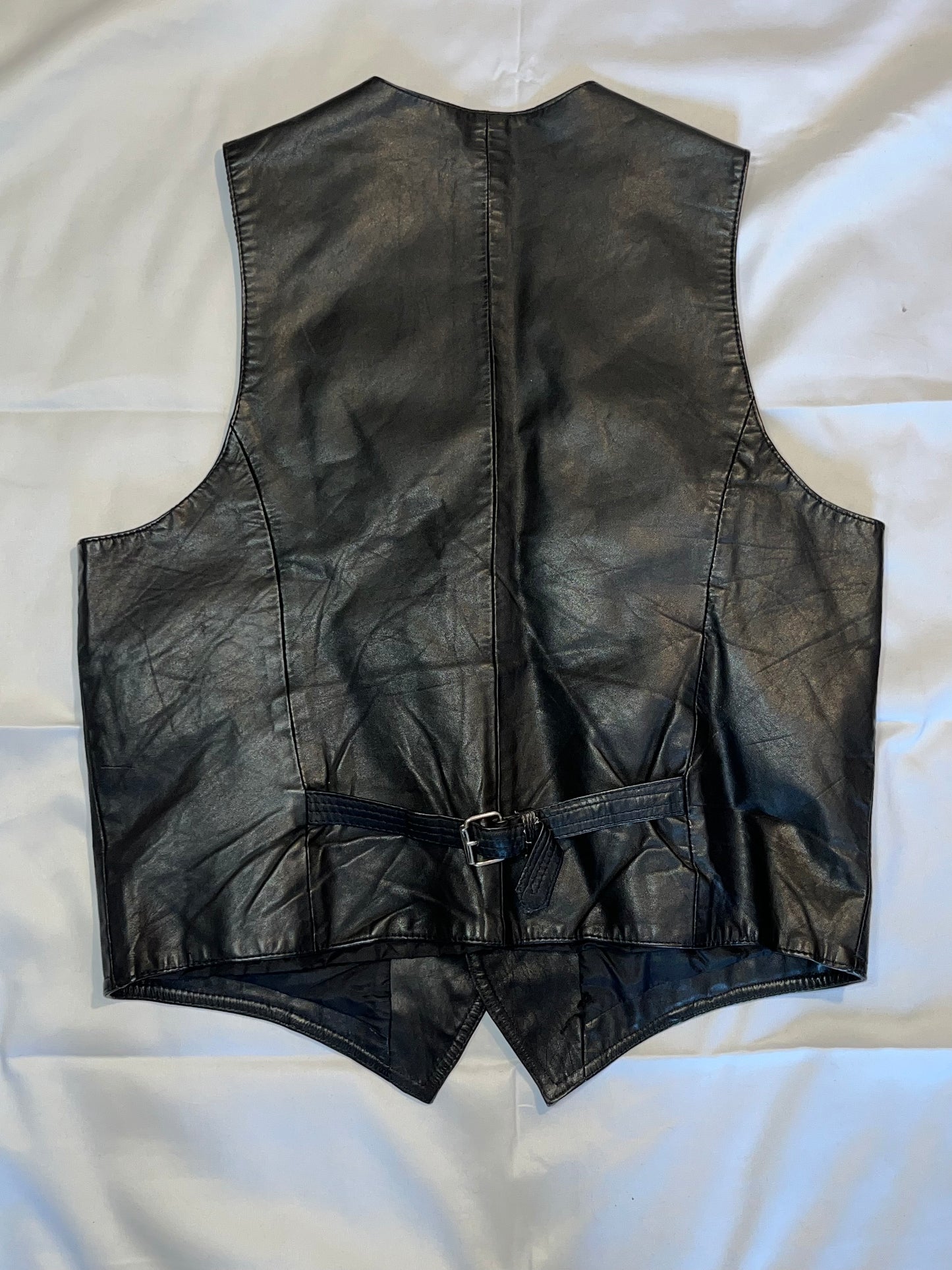 80's Leather Vest - Large - 22” x 25”