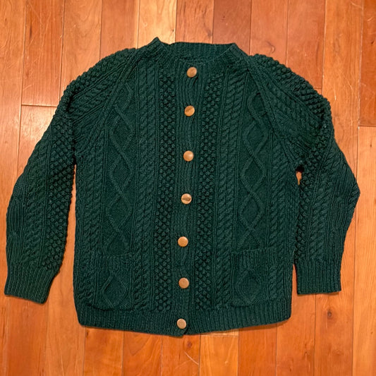 Handmade Green Cardigan - 19.5" x 24"