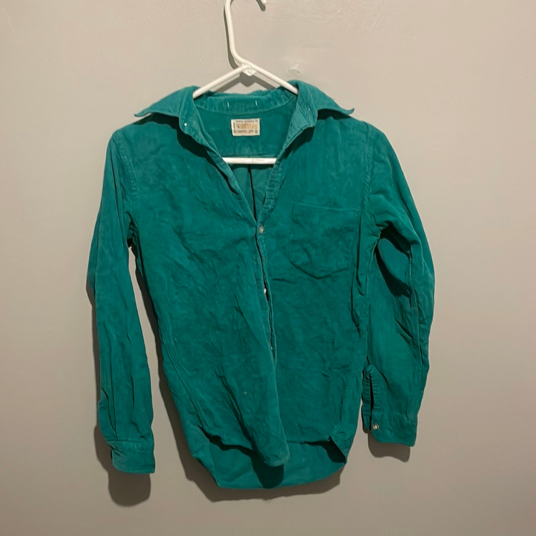 60's Brent Prep Corduroy Shirt - Small - 18” x 26”