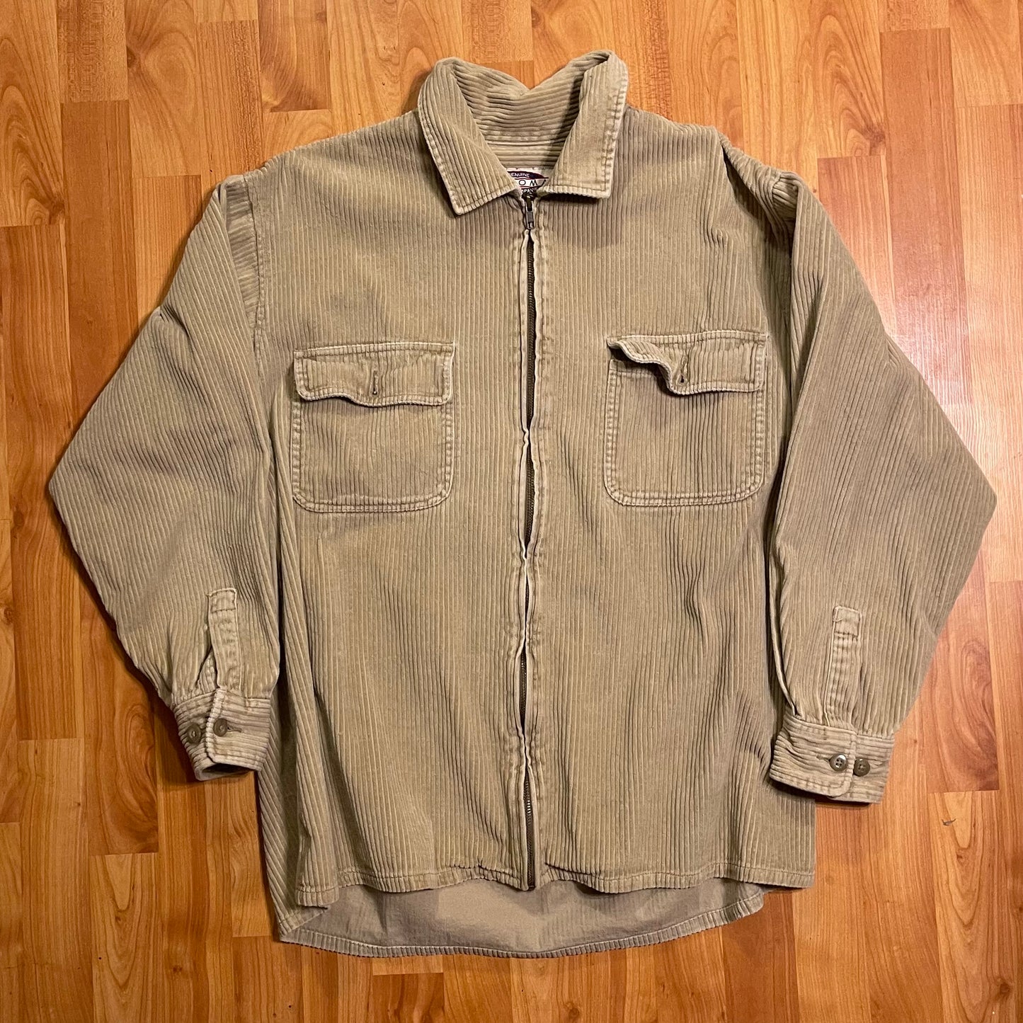 Corduroy zip up jacket fits L