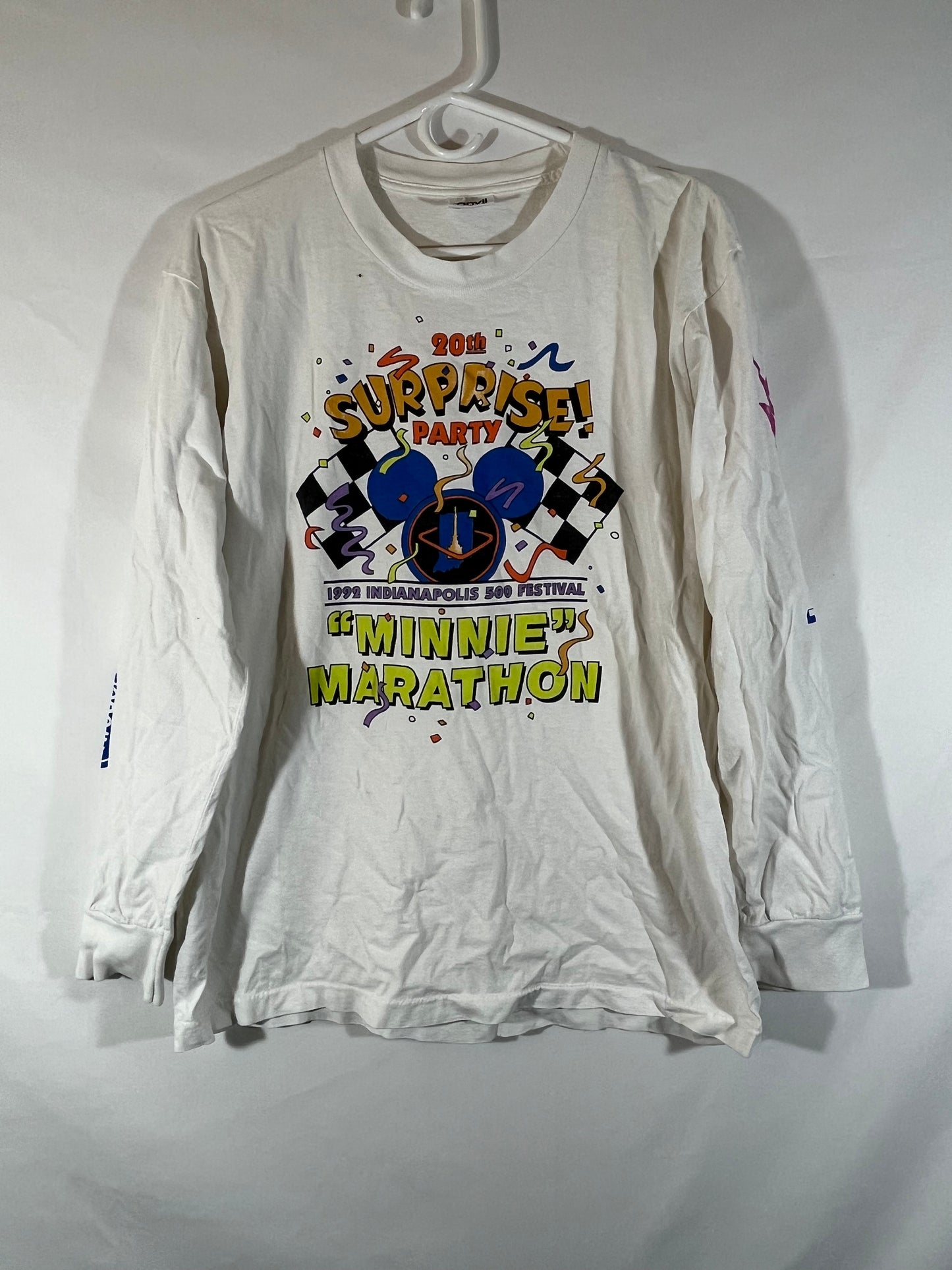 90's Anvil Minnie Marathon Disney Longsleeve Shirts - Small - 19.5” x 27”