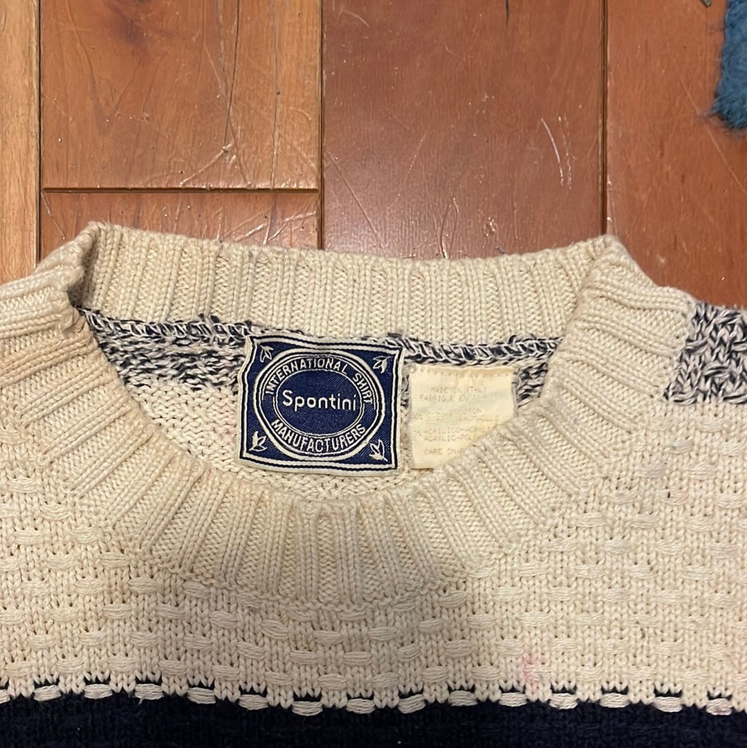 80's Spontini Italy 50/50 Sweater - Large - 22" x 25"