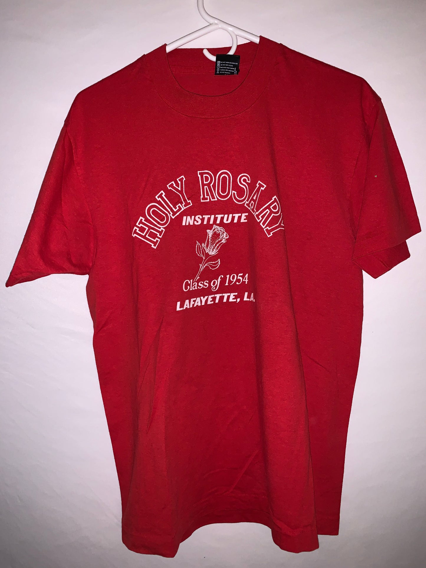 80's Holy Rosary Institute Tshirt - Small - 18.5” x 27.5”