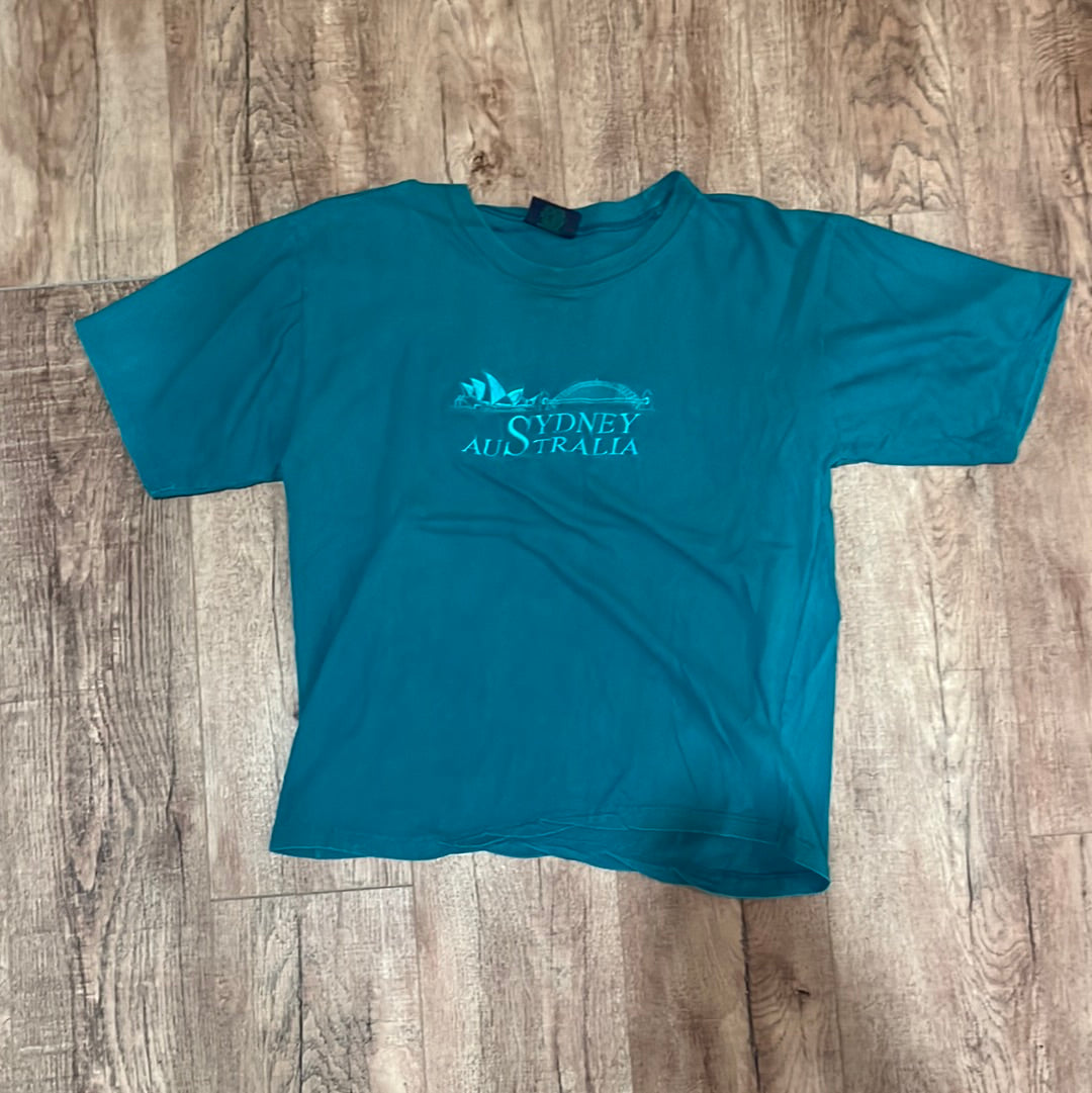 90's Embroidered Sydney Australia Tshirt - 21” x 25”